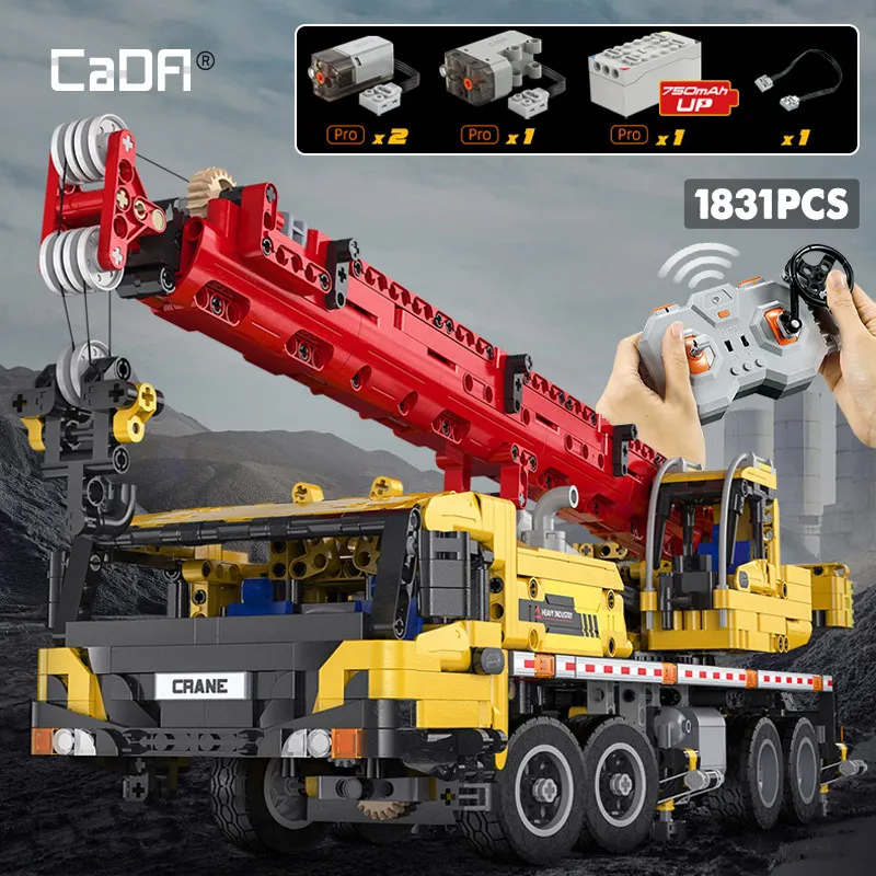 

Cada City Remote Control Engineering Vehicle Truck Crane Building Blocks MOC RC Car Bricks DIY Toys For Children Gifts