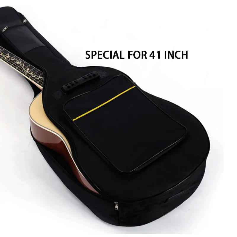 

41 Inch Waterproof Oxford Fabric Guitar Case Gig Bag Double Straps Padded Cotton Soft Backpack Carry Case Black