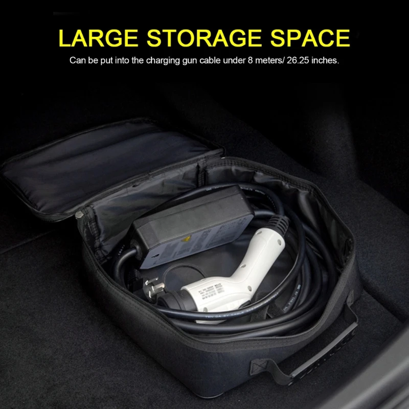 

Small EV Cable Storage Bags Waterproof & Flame Retardant Square & Round EV Cable Organizer for Electric Vehicles EV