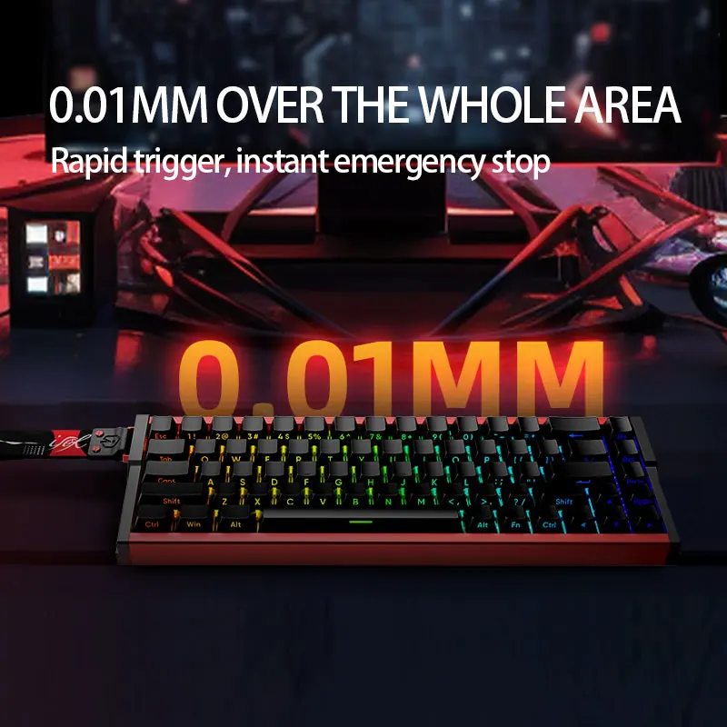 Фото IROK MG68 MAX8K Игровая клавиатура с магнитным переключателем 0,01 мм Механическая клавиатура с быстрым триггером Hot Swap SOCD Wried/Wireless/Bt №4