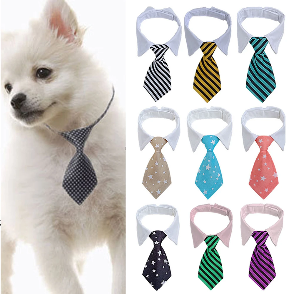 

Colorful Pet Grooming Supplies Striped Medium Large Dogs Cats Dog Necktie Bow Tie Collar Formal