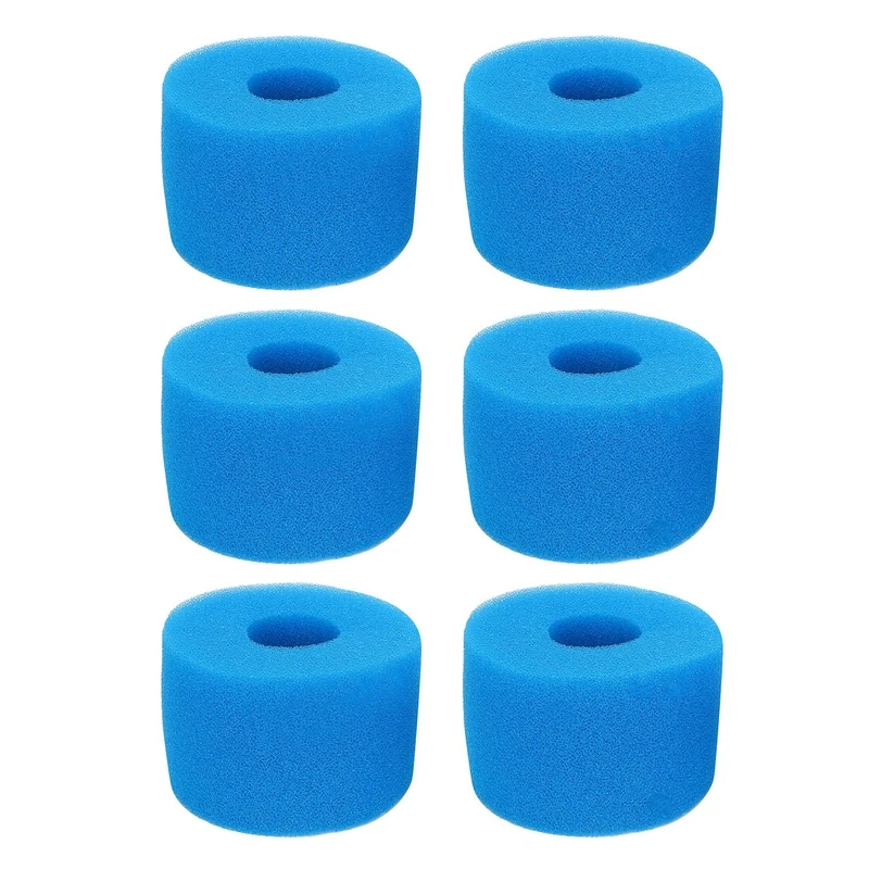 

6Pcs For Intex Pure Spa Reusable Washable Foam Hot Tub Filter Cartridge S1 Type