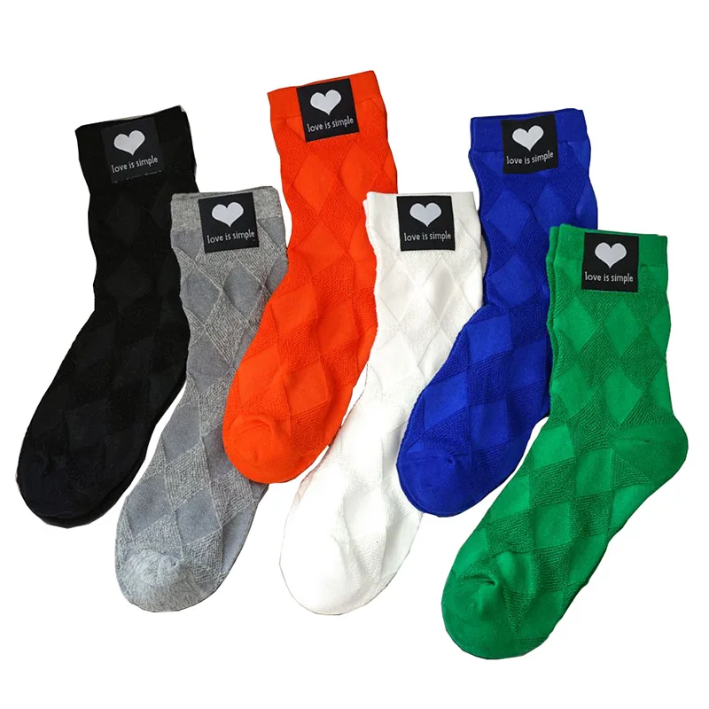 

2Pair Japanese Style Kawaii Fashion Socks Women Cloth Label Love Heart Lingge Winter Cotton Socks Long Socks Set Chausette Femme