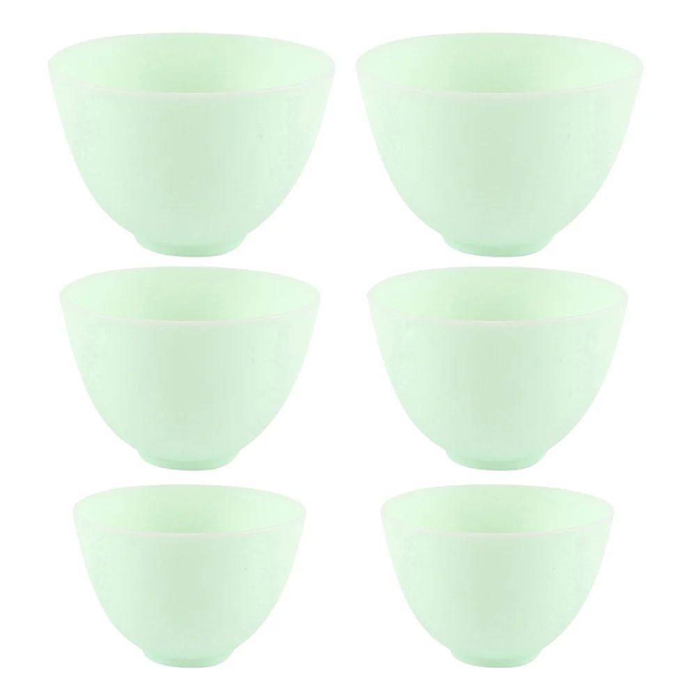 

6pcs Household Facial Bowls Silicone Facial Mask Bowls Anti-fall Condiment Bowls