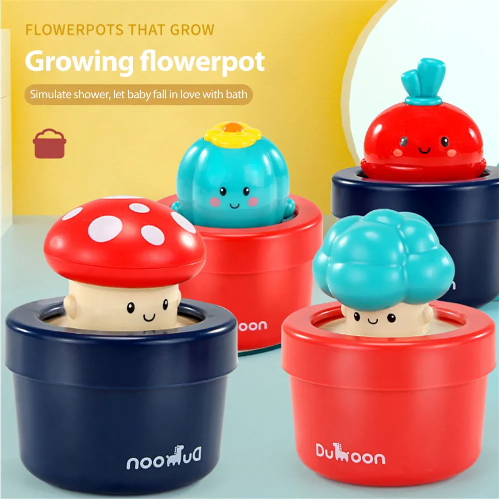 

Baby Bath Toys Will Grow Mushrooms Flower Pots Sprinkler Shower Water Droplets Simulation Plant Toys Baby Shower Toy