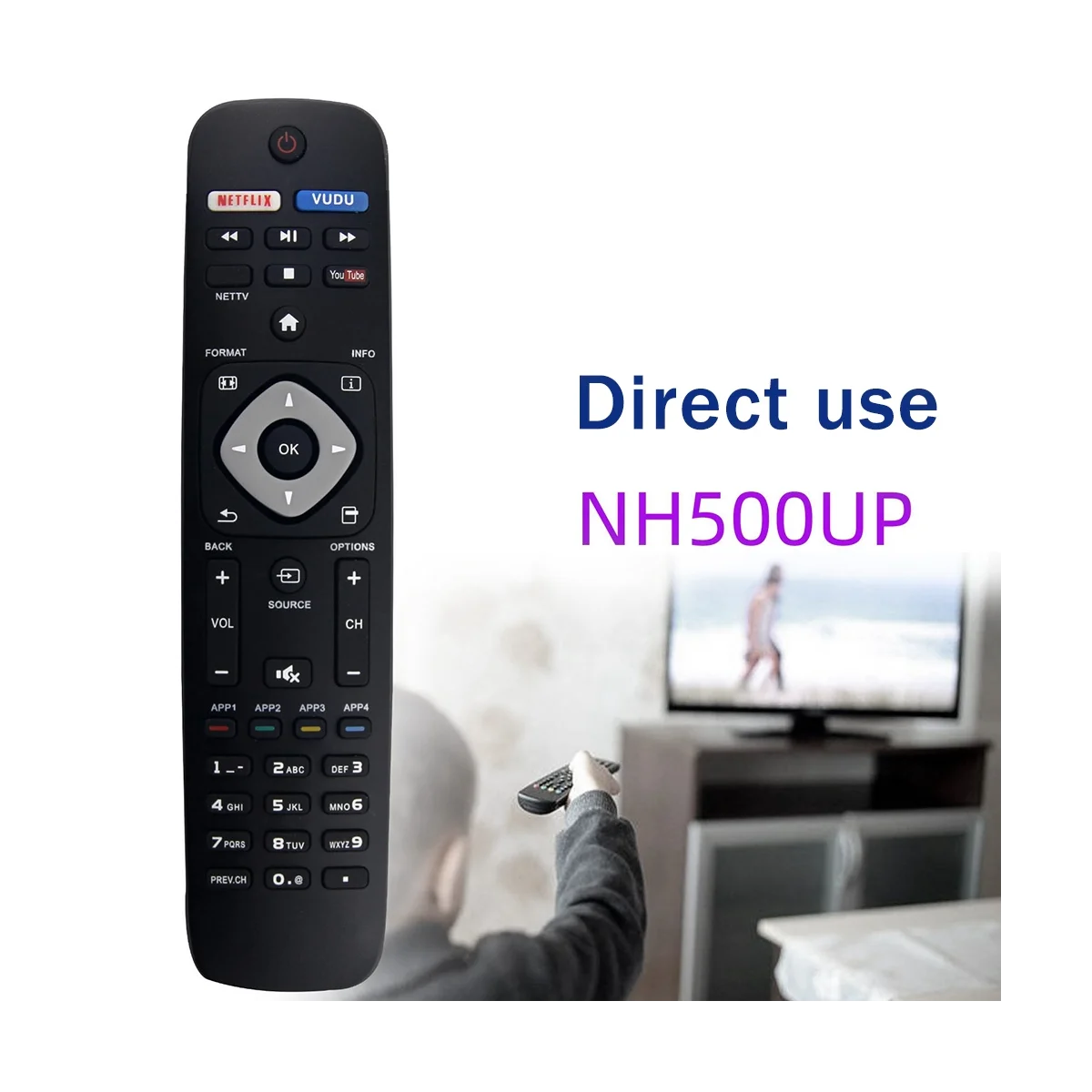 

Пульт дистанционного управления NH500UP подходит для Philips LCD TV Remote Rontrol NH500UP, сменный пульт дистанционного управления