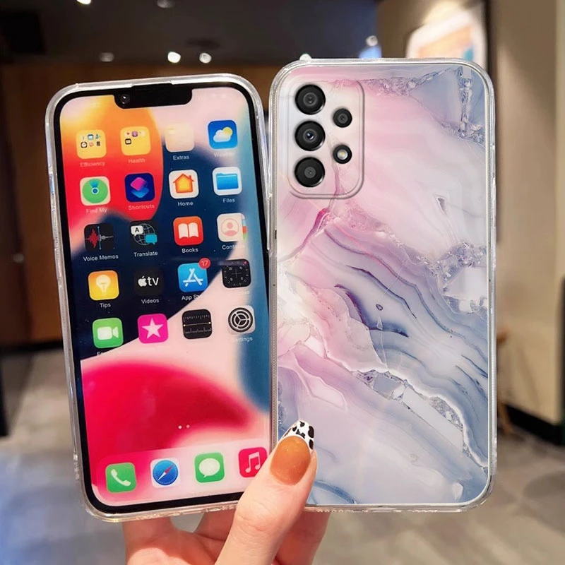 Элегантный пастельный мраморный чехол для телефона Samsung Galaxy A81 A73 A52 A52S A53 Note 10 Pro Lite