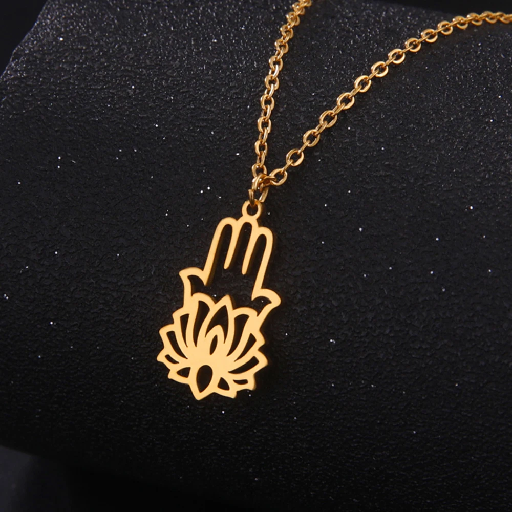 My Shape Ожерелье Hamsa с подвеской Рука Фатимы ожерелье в виде цветка лотоса для
