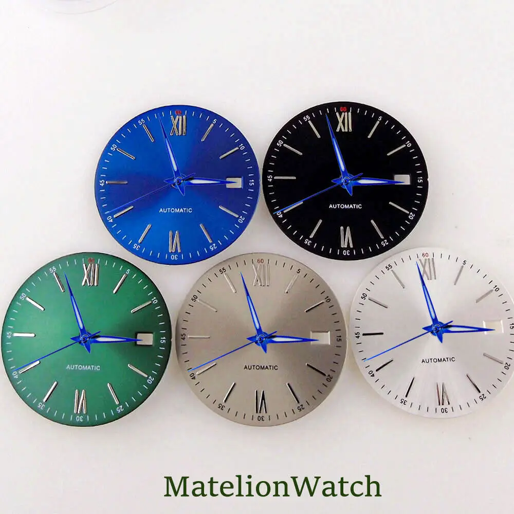 Подходит для NH35A NH36A Механизм 31 мм Циферблат часов со стрелками Окно даты Римские