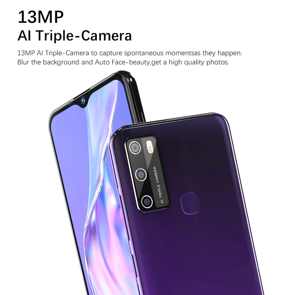 FIGI Note 11 Android 10 Cellphones MT6737 Quad Core Mobile Phone 6.52 Inch HD 3GB+32GB Smartphones 5200mAh 13MP Triple Cameras