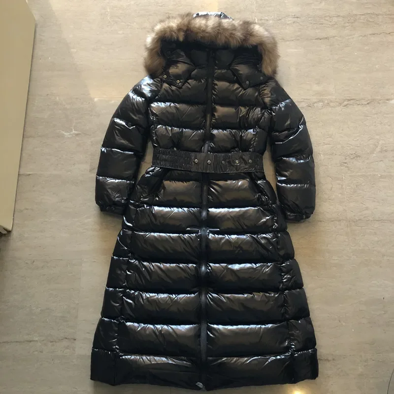 

Зимняя пуховая куртка для женщин, длинная Стильная парка с капюшоном и отстегивающимся мехом, Женская парка, теплая одежда, женская модная верхняя одежда