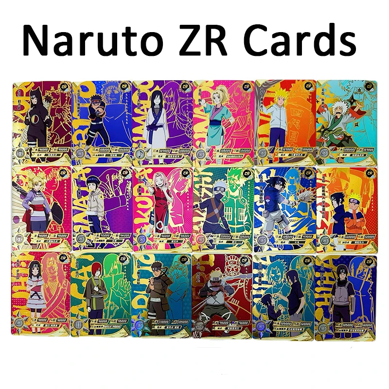 Naruto ZR 001-036 Cards Hinata Neji Kiba Shino Rare Trading Cards Anime Naruto Collection Card for Children's Christmas Gifts