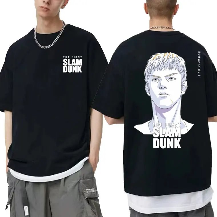 

Anime The First Slam Dunk Graphic T-shirt Manga Style Hisashi Mitsui Sakuragi Hanamichi Tshirt Men Casual Cotton T Shirt Unisex