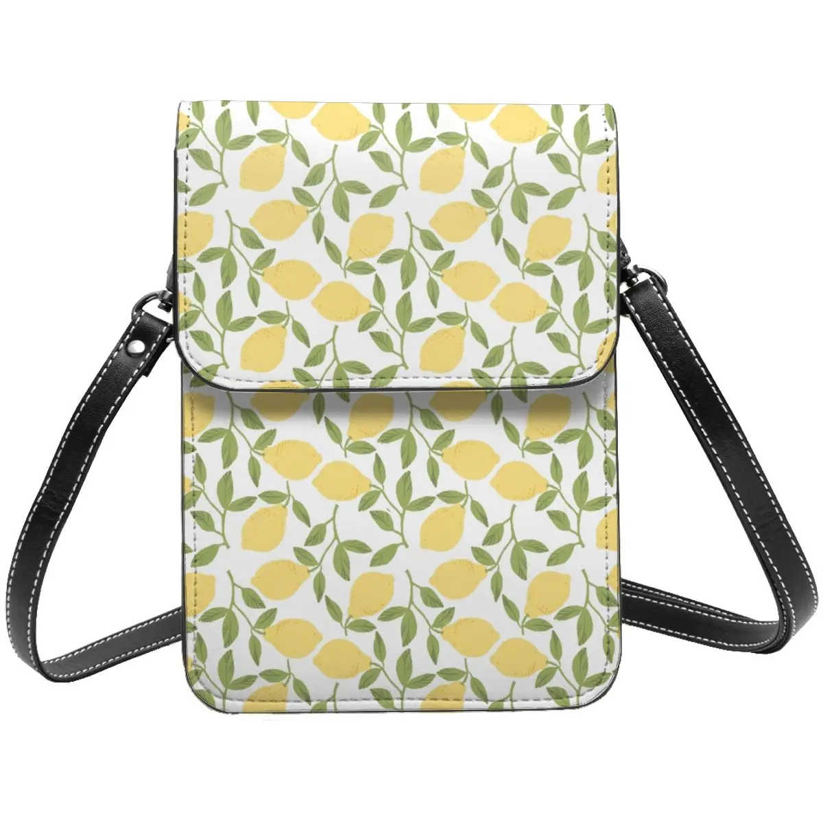 

Lemon Drawing Shoulder Bag Summer Yellow Fruit Stylish Leather Office Women Bags Female Fashion Purse