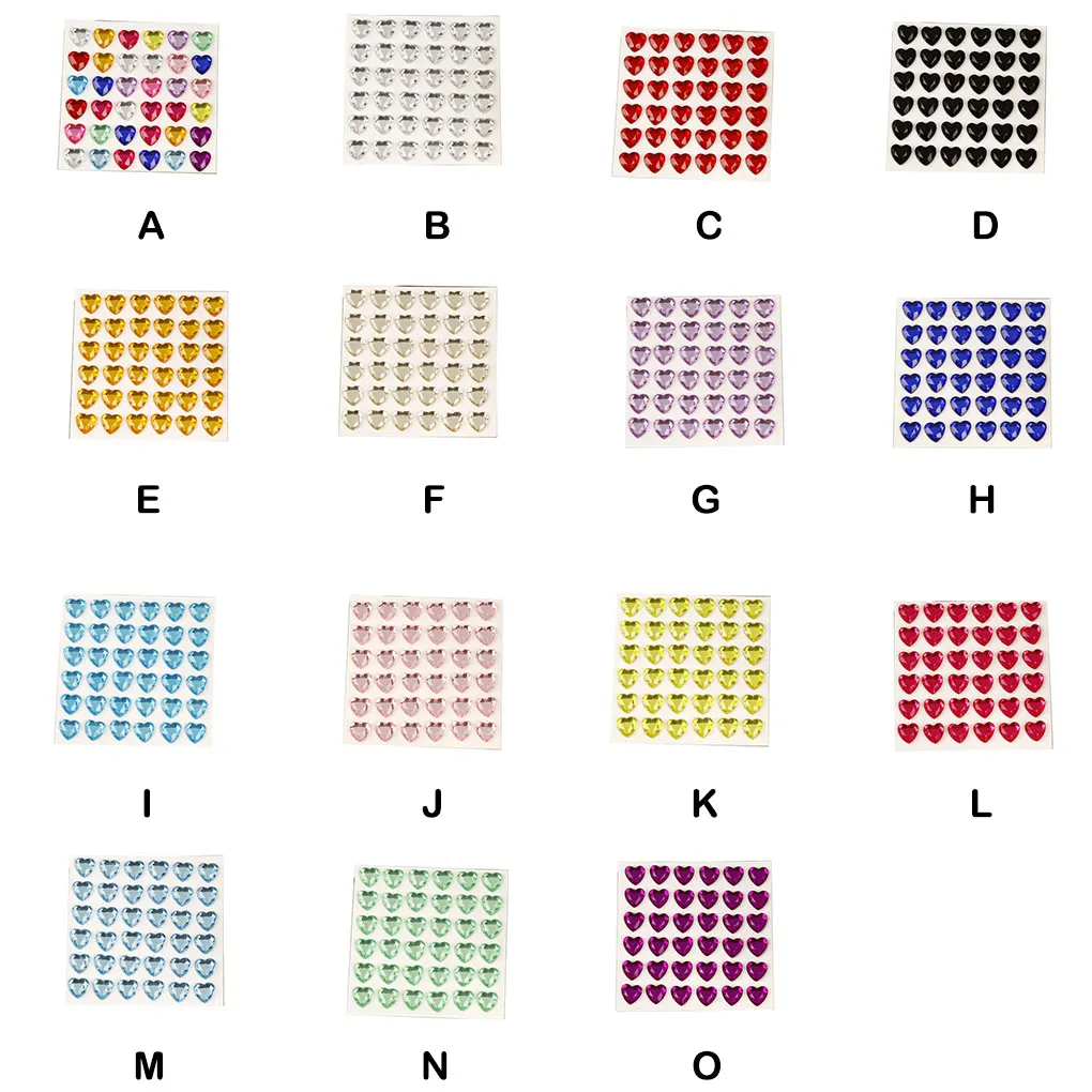 

10 Sheets Rhinestone Stickers Acrylic Decals Three-dimensional Student Material Nail Sticker Scrapbooking Mixed Color