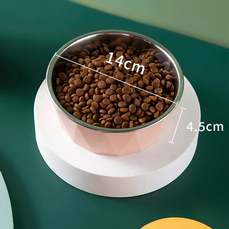 

Pet Cat Bowl High Foot Dog Bowl Neck Protector Cat Pet Food Water Bowl Stainless Steel Dual-Use Bowl Pet Feeding Cup Feeder Bowl