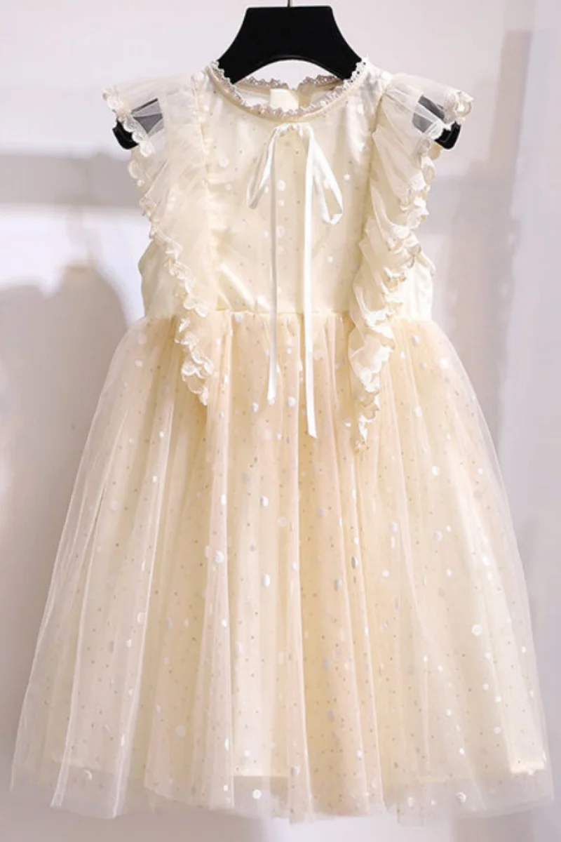 

Sweet Baby Girls Summer Dress 2021 New Sleeveless Lace Ruffles Mesh Princess Party Birthday Wedding Dresses Kids Clothes 4-12y
