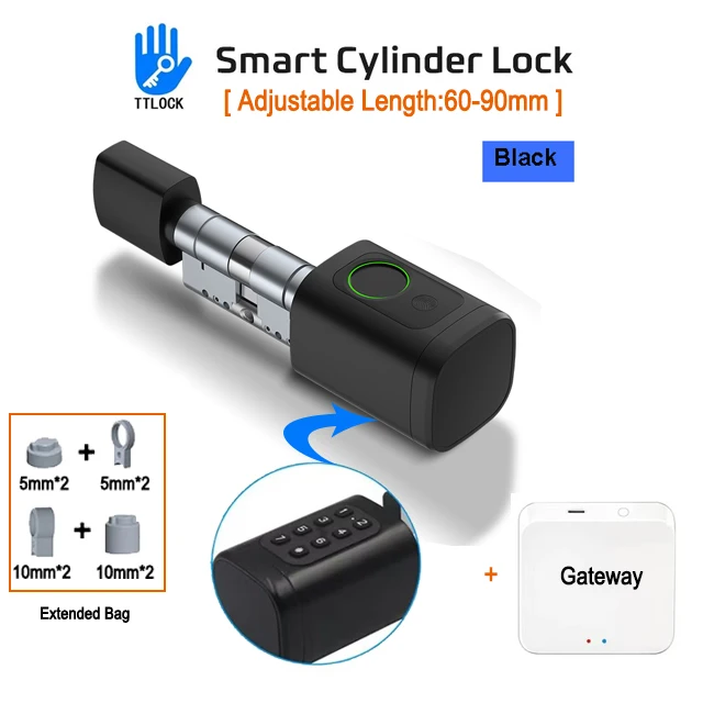 

Электронный Bluetooth Smart Lock Cylinder TTlock App Бесключевой отпечаток пальца Цифровой пароль RFID-карта Ключи разблокировки для домашнего отеля