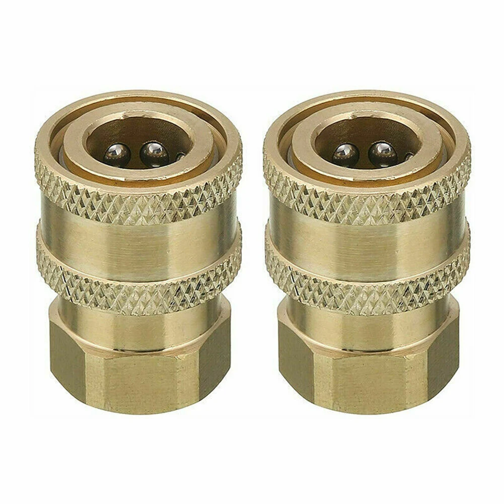 2pcs Pressure Washer Coupler Kit 1/4'' NPT Brass Quick Conne
