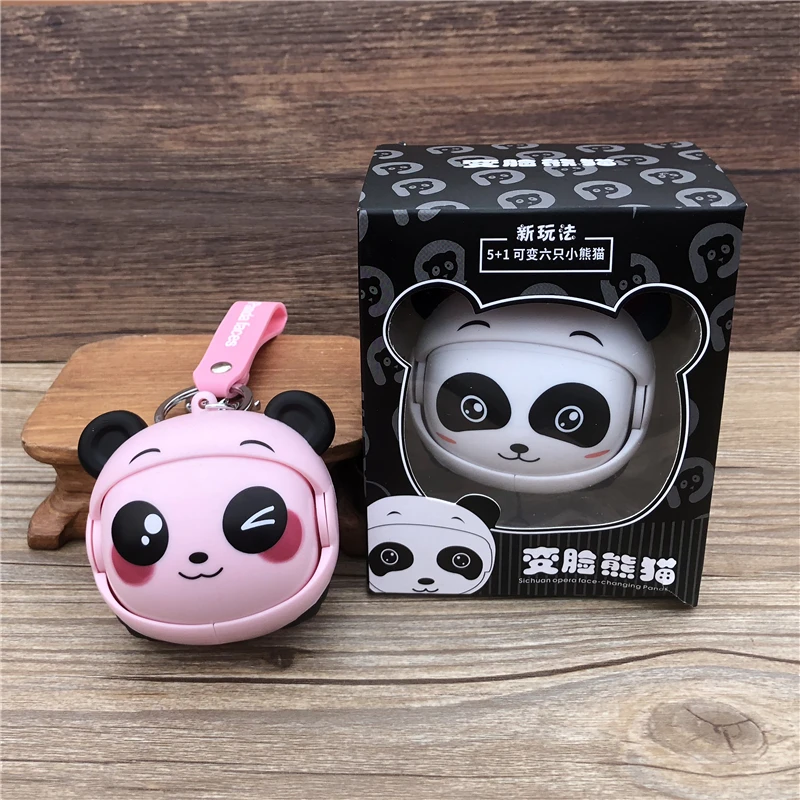 

Toys Mascot Key Chain Ring Buckle Cute Commemorative Doll Chinese Panda Peripheral Pendant Sichuan Opera Face Painti Gift PVC
