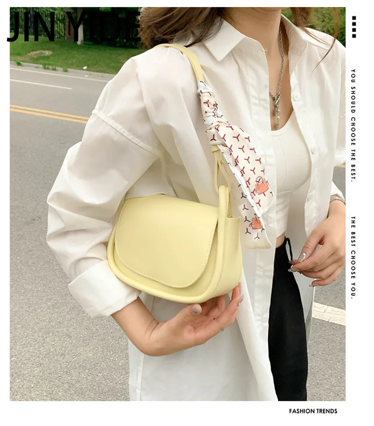 

Solid Color Simple Women Saddle Bag Green PU Leather Crossbody Shoulder Bags 2023 Winter Fashion Luxury Women Handbags and Purse
