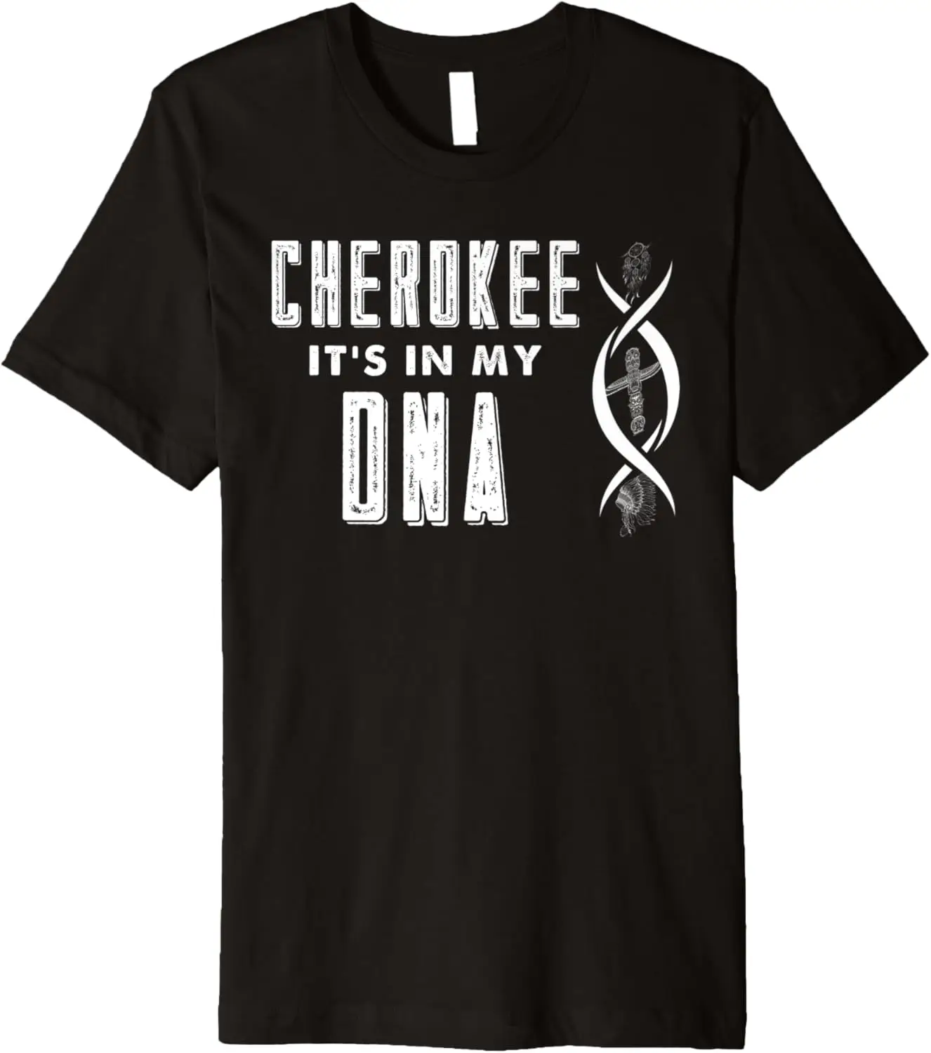 Футболка премиум-класса Cherokee Native American DNA Roots Indian Pride