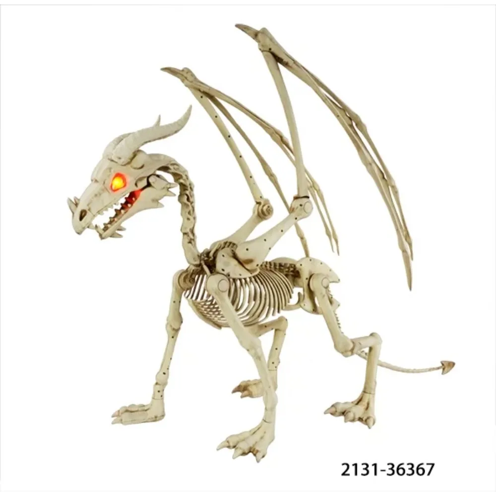 

Украшение на Хэллоуин для помещений/улицы, пластиковое анимационное украшение в виде скелета дракона 36 дюймов