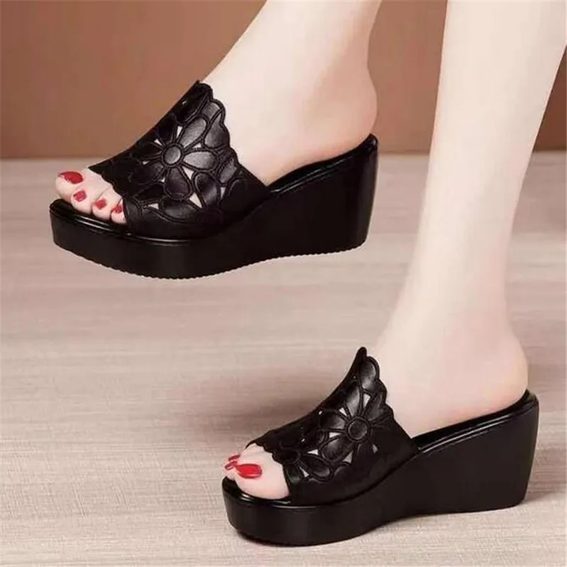 

Shoes for Women 2023 Summer Slope Heel Sandals Thick Bottom High Heel Waterproof Platform Fashion Slope Heel Sandals Zapatillas