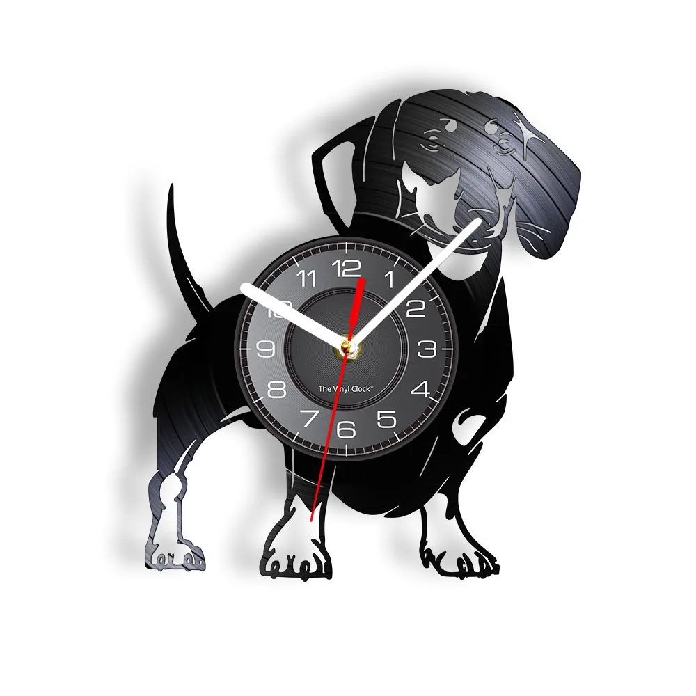 Dachshund Dog Vinyl Record Wall Clock Doxie Home Decor Watch Wiener-Dog Album Music Record Clock Sausage Dog Puppy Lovers Gift