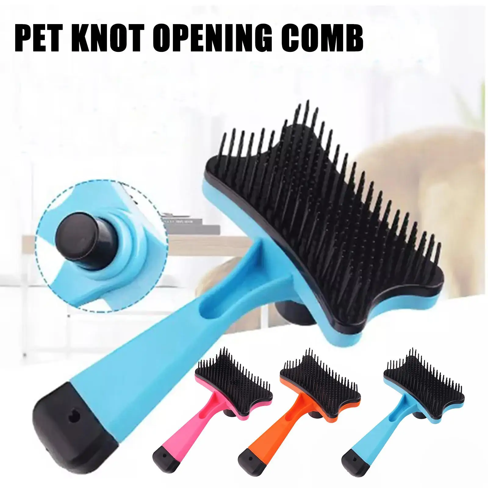 

Pet Hair Removal Comb Cat Self Cleaning Brush Hair Accessories Grooming Cleaning Pet Scraper Remover Puppy Comb Dog Tools C H7O3