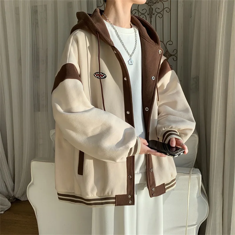 

2022 Jacket Men Spring and Autumn Hooded Fashion Brand Boys Hoodie Design Sense of Handsome Clothes Loose Spring Men Jacket Men