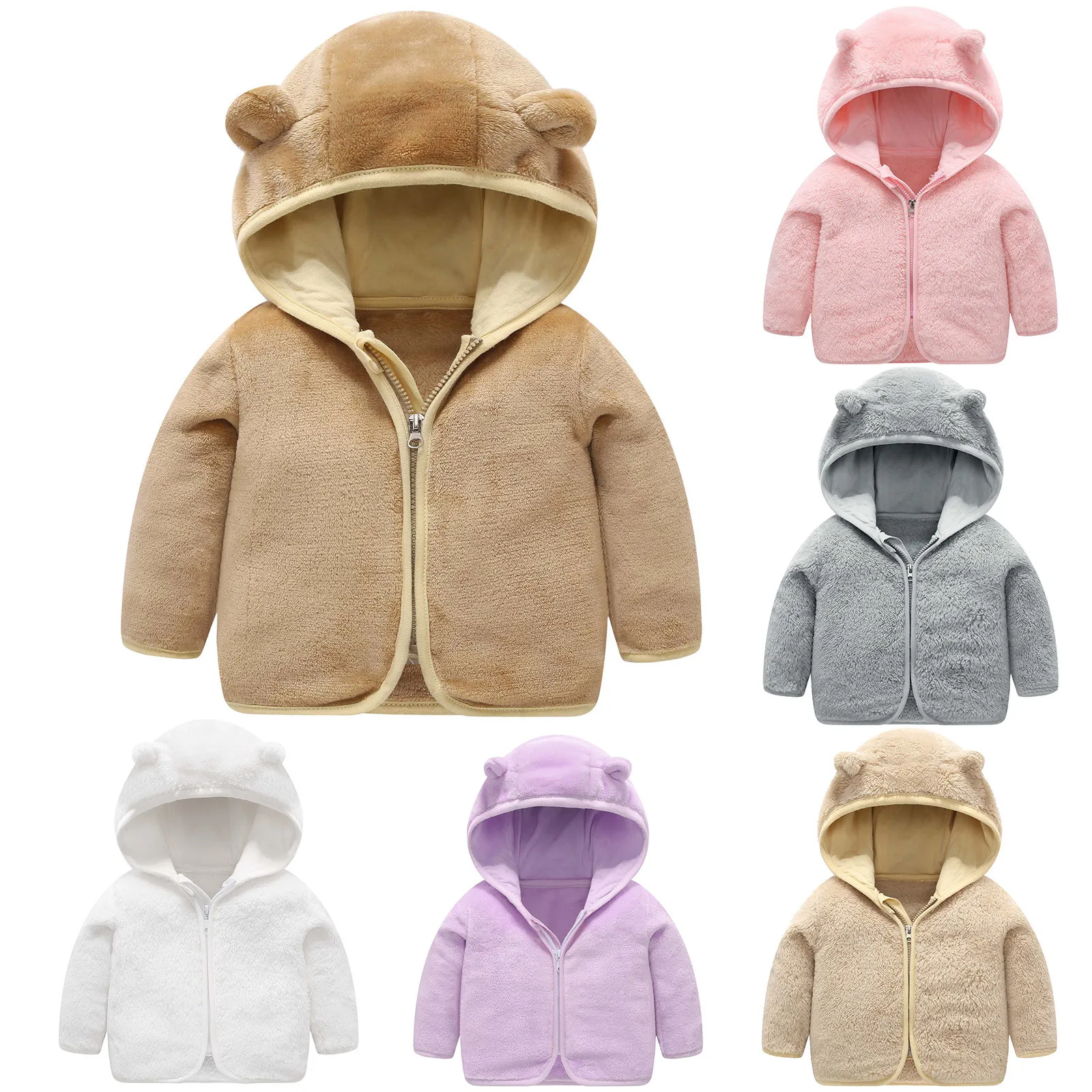 Baby Boys Girls Winter jacket  Infant Warm Clothes Windproof  Hooded Coat Toddler Flannel Outwear Children Clothing Baby Coats