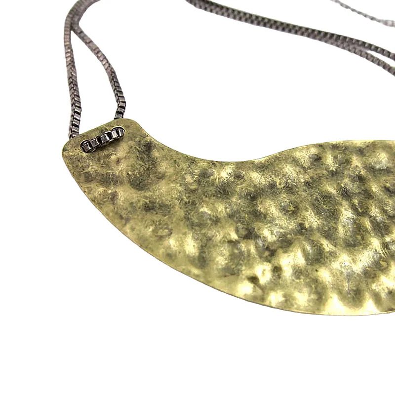 JEWEPLAIT Ретро панк ожерелье из латунного сплава