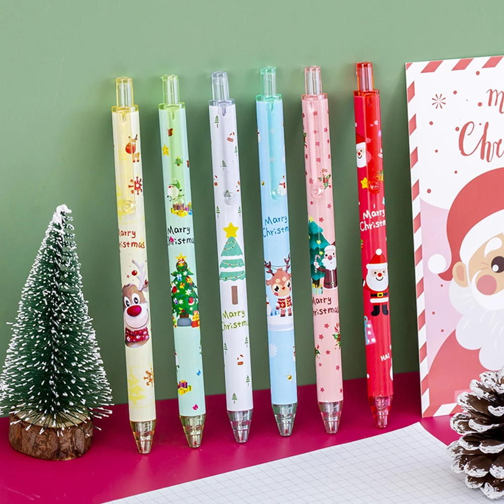 

Ручки гелевые рождественские, 0,5 мм, черные чернила, 6 шт./комплект