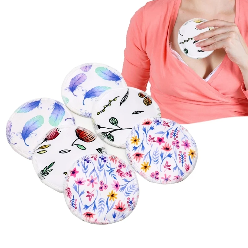 

Nursing Pads 6pcs/set Washable Breast Breastfeeding Super Absorbency Mat for Mum Waterproof Feeding Pad Reusable Supplies