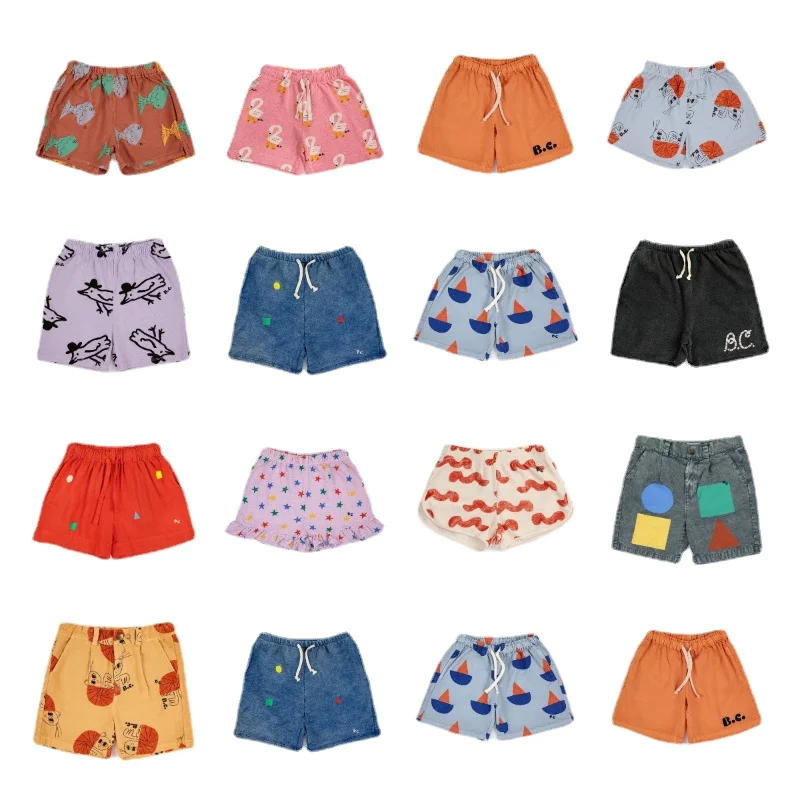 

Детские шорты в стиле Ins, весна и лето 2023, новая серия BC, повседневные шорты с принтом для мальчиков и девочек