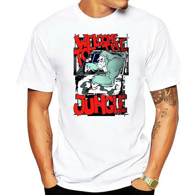 

Men 2022 Summer Round Neck Men's T Shirt T-Shirt Short Sleeve WELCOME TO THE JUNGLE Gorilla t shirt Cotton T-Shirts Classical