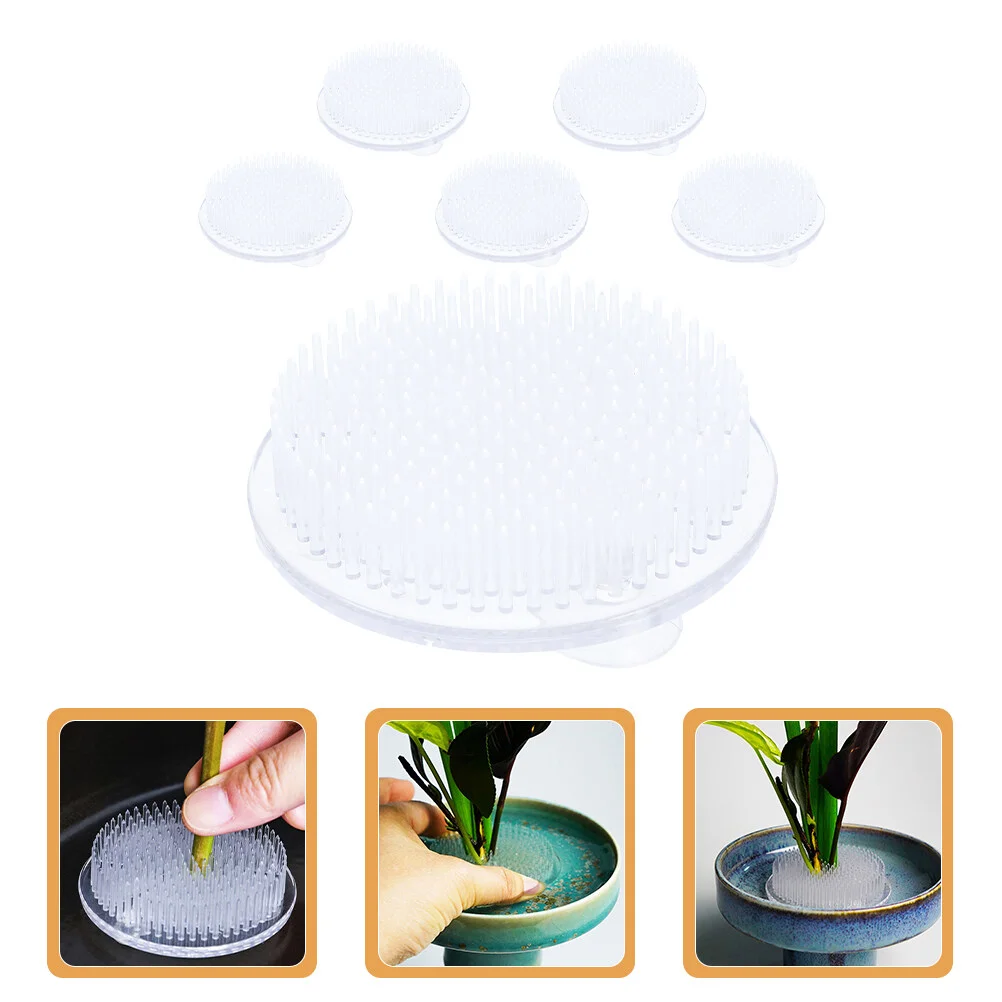 

6 Pcs Flower Arrangement Frogs Holder Pin Accessories Japanese Plastic Tools Arrangers Receptacle