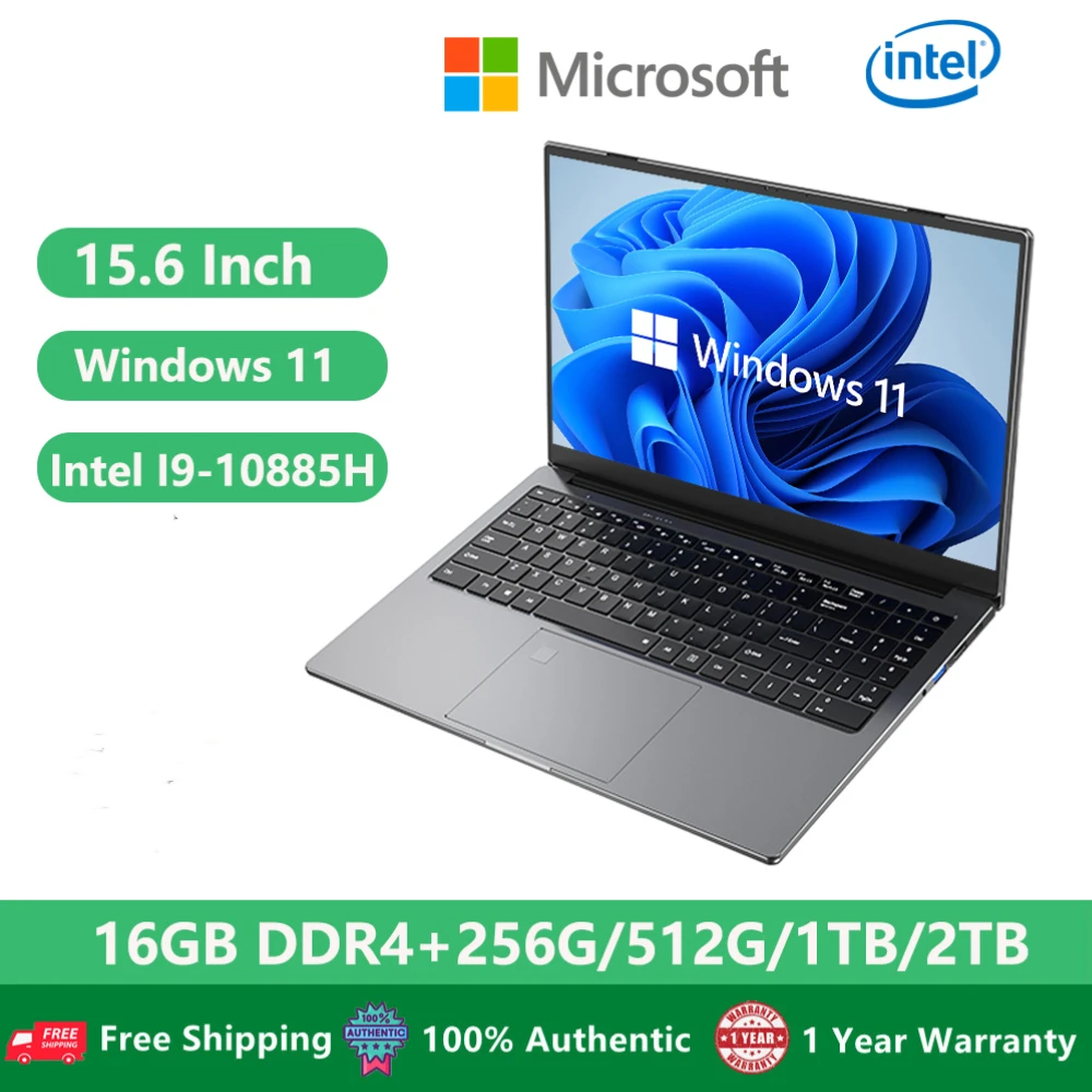 2023 I9 Gaming Metal Laptops Windows 11 Office Business Notebook Computer PC 15.6