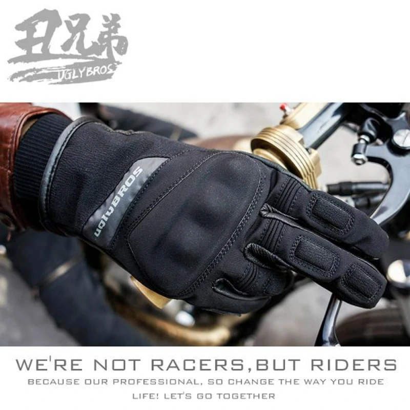 UglyBROS осенние и зимние мотоциклетные перчатки для верховой езды флисовые