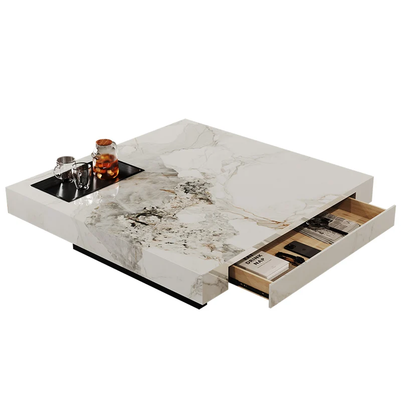 Легкий роскошный высококачественный журнальный столик из каменной плиты