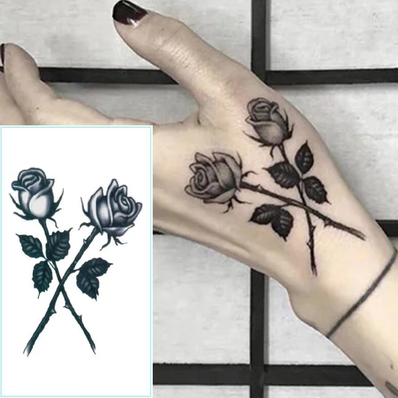 

Flowers Black Block Clown Temporary Tattoo Sticker Body Art Arm Waist Fake Tattoos Waterproof Finger Tatoo Body Makeup Art Cool