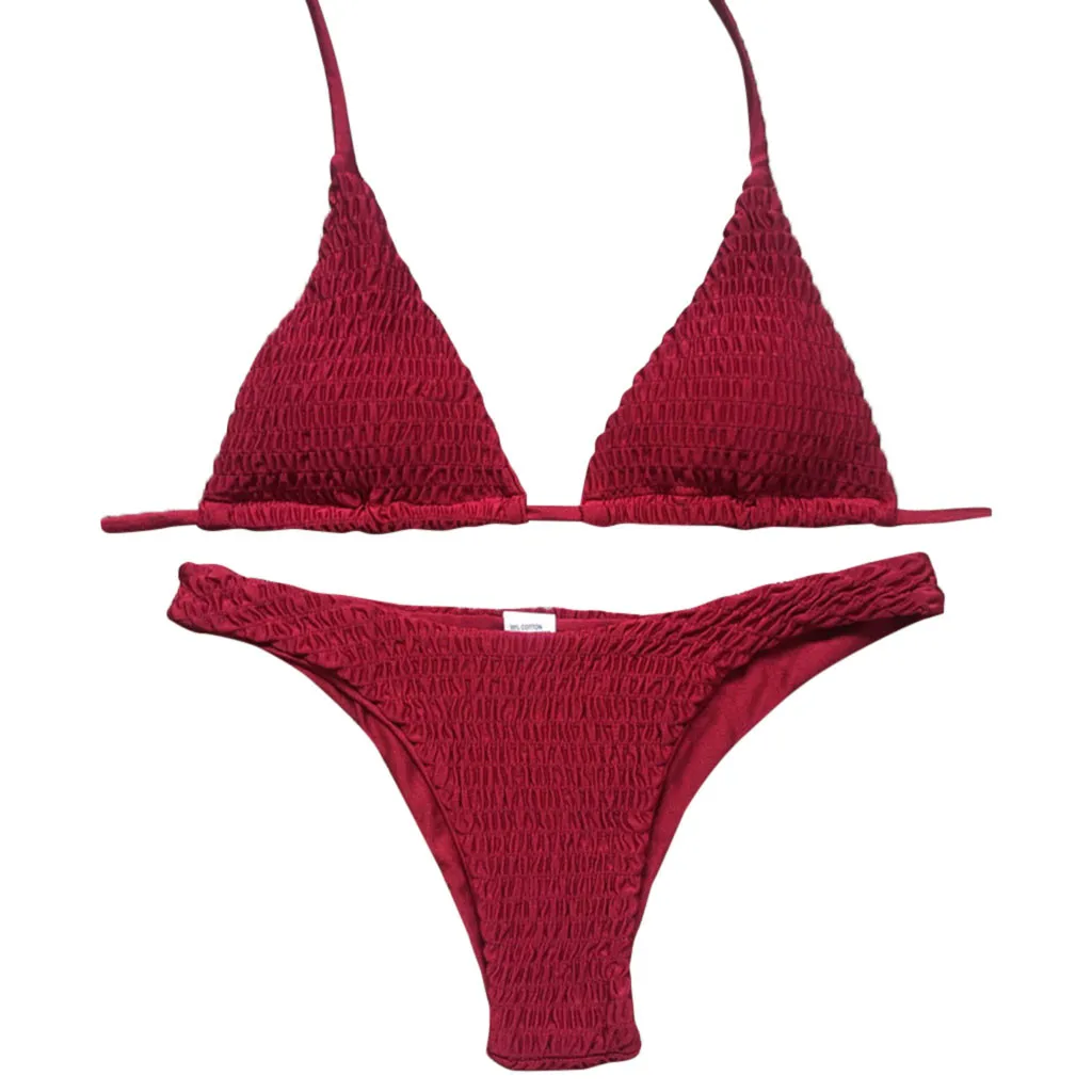 

Swimwear Biquini Shoulder Bikini Push Up Pleated Women Sexy Off Swimsuit Solid Swimwears Tankinis Set Swimwears tankinis bikini