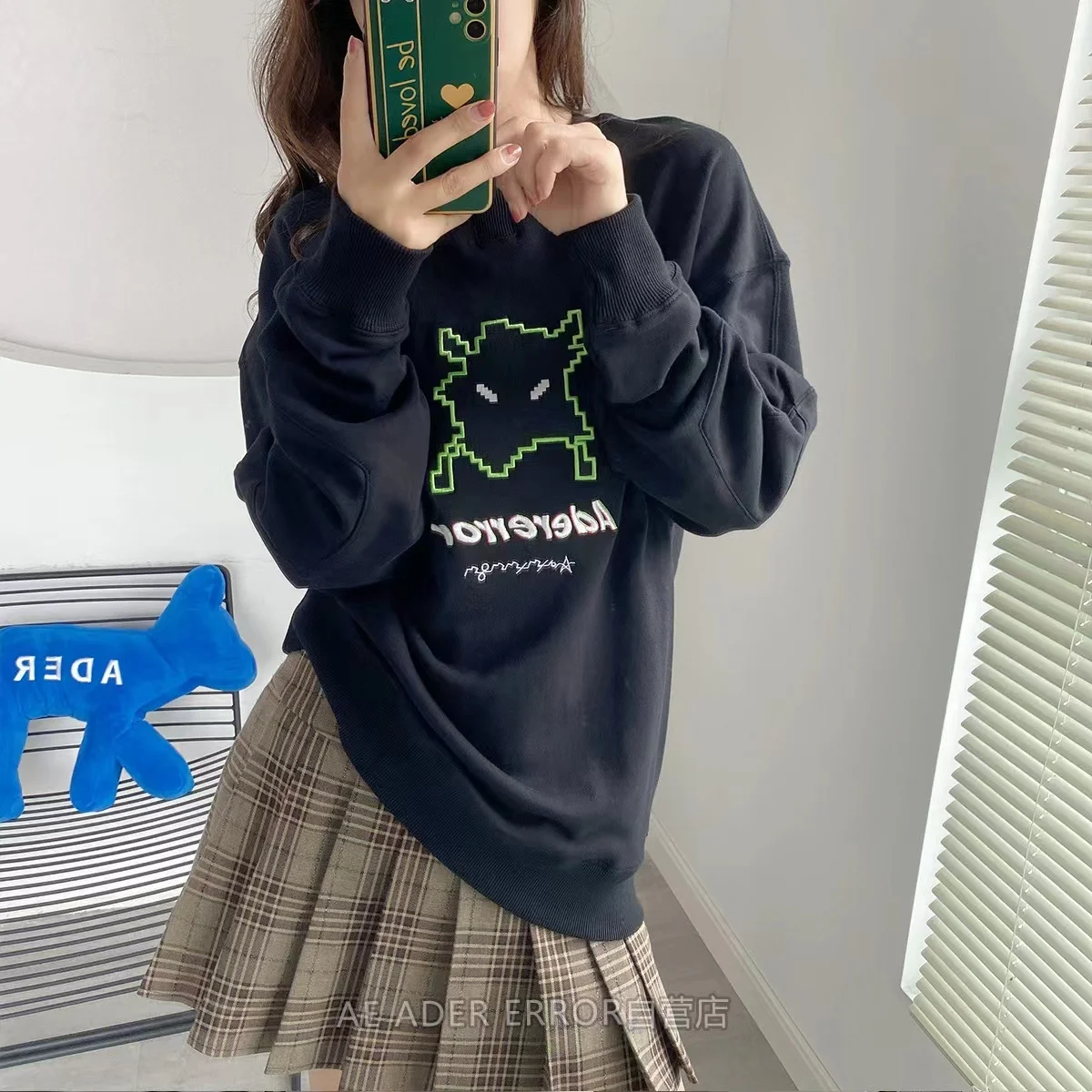 

ADER ERROR high-quality sweater small monster embroidery loose casual all-match men and women couples long-sleeved oversized top