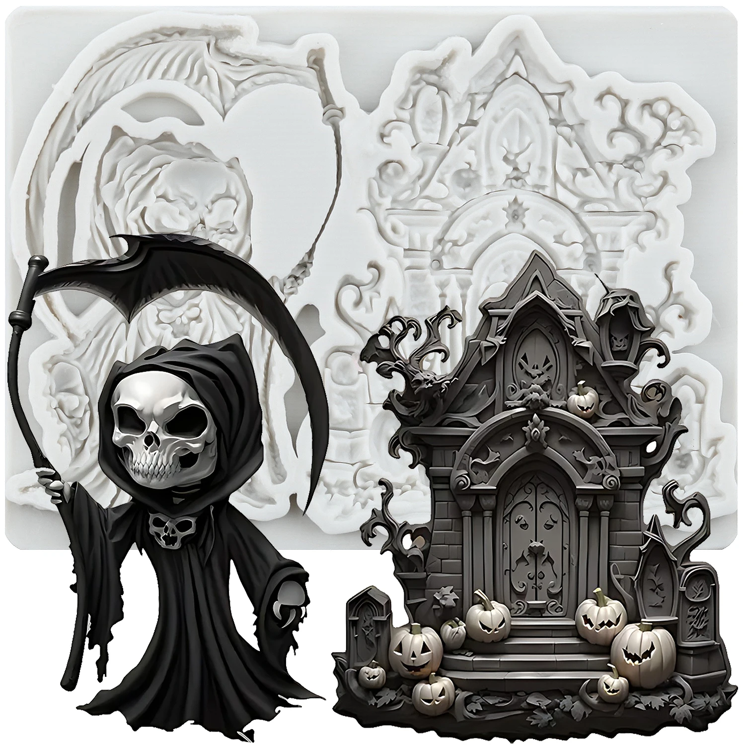 

Силиконовые формы для торта Mujiang "Бог смерти", "Дом с привидениями"