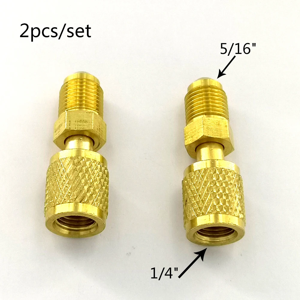 

2pcs Brass R32 R410A Refrigerant Connection Adapters Male 5/16 to Air Conditioning Adapter Female 1/4 SAE Refrigerant Adaptor