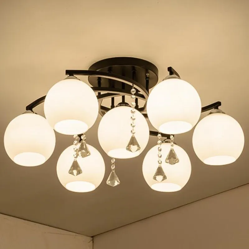 

Современные искусственные Хрустальные потолочные светильники, лампы для гостиной, столовой, светильник из искусственного стекла