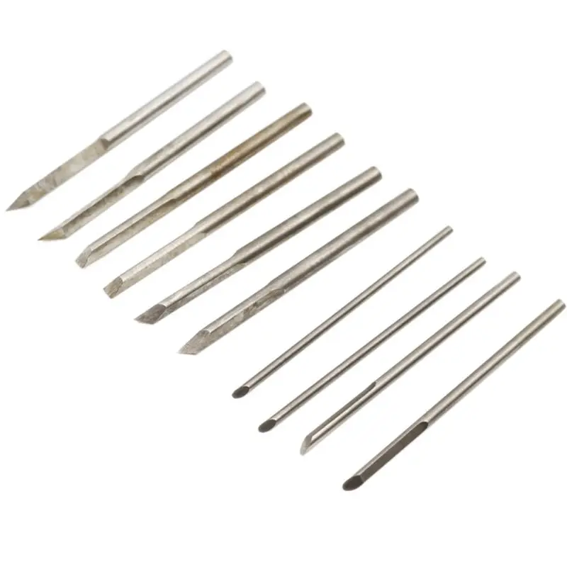 

10pcs/set Handmade Wood Carving Blade Knife High Speed Steel Micro for Head Woodworking Tool