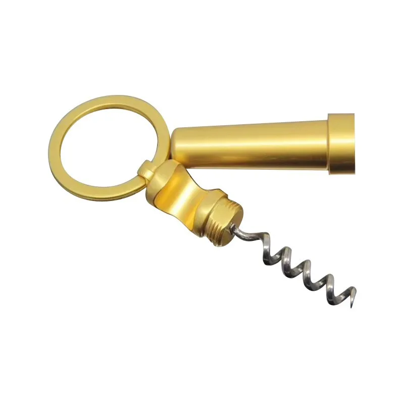 

Portable Mini 3 In 1 Bottle Opener Keychain Multifunctional Zinc Alloy Wine Beer Can Opener Wood Corkscrew Kitchen Tools Outdoor
