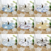 vinyl fitted round pvc tablecloth protector soft table cover waterproof anti scald oil free plate living room kitchen tablemat